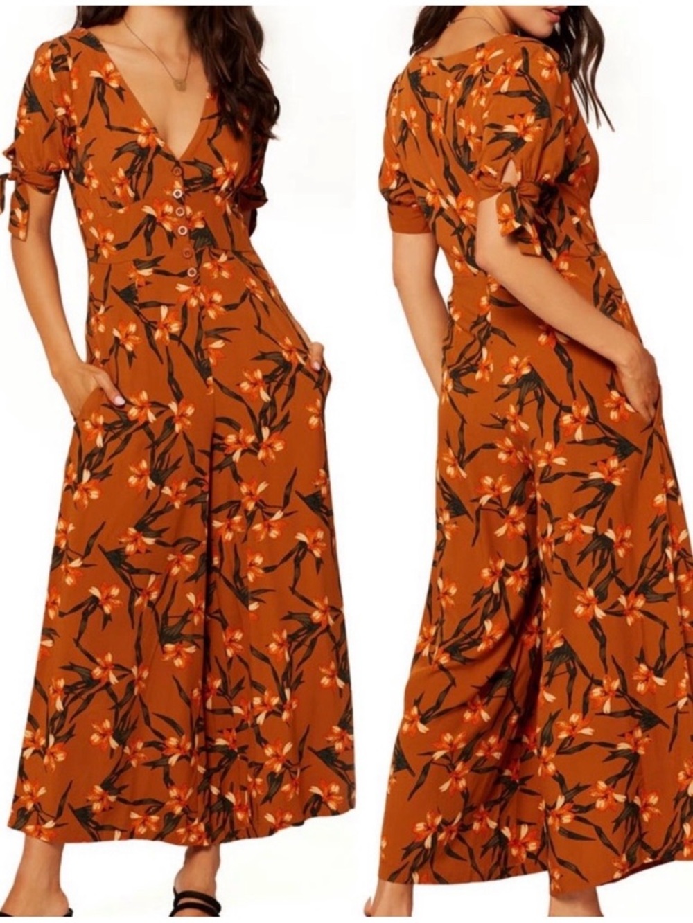 L*Space Dolce Wide Leg Jumper Jumpsuit: Love Song Floral Print Boho Bohemian